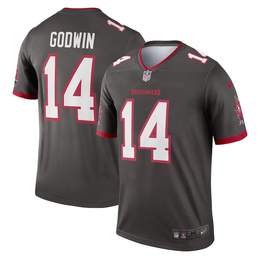 Men Tampa Bay Buccaneers 14 Chris Godwin Nike Pewter Alternate Legend NFL Jersey